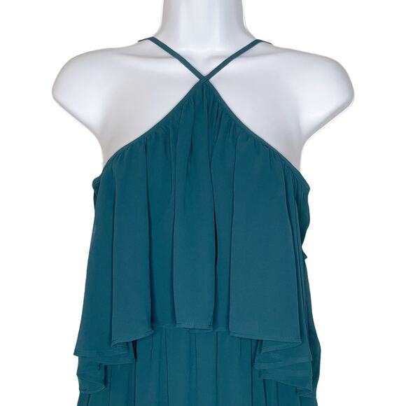 Show Me Your MuMu Rebecca Ruffle Dress Medium Deep Jade NWOT - Picture 7 of 13